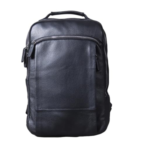 AODFDSJH Vintage Genuine Leather Backpack Men Laptop Daily Bagpack Male Rucksack Trave Hiking Knapsack