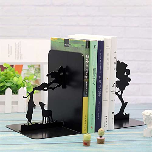 Bookends Bookends Decorative Book Ends Metal Black Heavy Duty Bookend Studious Reading Book End Bookshelf Decor for Bedroom Office School Book Display Desktop Organizer Book Holder ( Color : Brass )