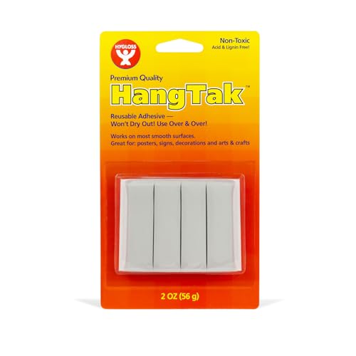 Hygloss White HangTak Putty - 48-Pack Removable & Reusable Poster and Picture Mounting Putty, Wall-Safe Sticky Tack for Home, Classroom & Office Use (48 Packs, 2-Ounce Each)