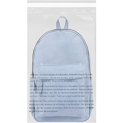 EcoSwift - 14” X 18" (1500 Count) Self Seal Clear Poly Bags with Suffocation Warning for Packaging, Shipping - Permanent Adhesive