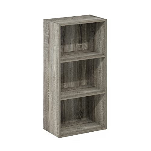Furinno LUDER 3-Tier Book Shelf, Open Shelves Bookshelf, French Oak