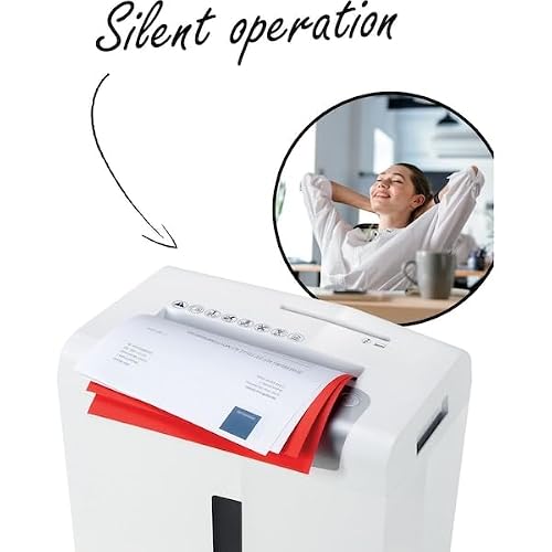 HSM shredstar S10, 10-Sheet Strip-Cut Paper/CD/Card Shredder, P-2 Security Level, 4.8 Gallon, White | HSM1042W