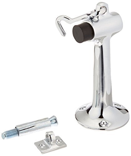 Floor Mount, 6IN Bumper with Hook and Eye, Heavy Duty Bright Chrome