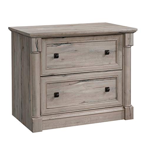Sauder Palladia 2 Drawer File Cabinet, Lateral Filing Cabinets for Home Office, Hanging File Folders Organizer, Interlocking Drawers, in Split Oak Finish