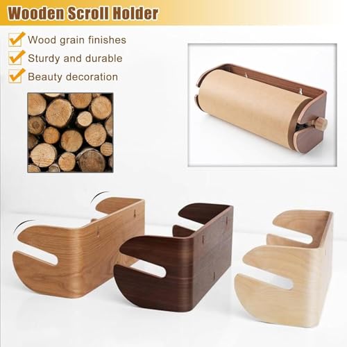 LNNW Kraft Paper Dispenser Kraft Paper Scroll Display Holder Wall Mounted, Butcher Paper Roll for to-Do Lists/Grocery List/Menus/Kids Drawing Decorative Message Boards for Wall(Style 1)
