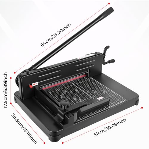 Heavy Duty 12" Guillotine Paper Cutter, 400 Sheets Stack Trimmer for Office