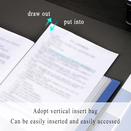 2 Pcs A4 Display Book Folder with Pocket,Document Presentation Folder with Box/100 Pages