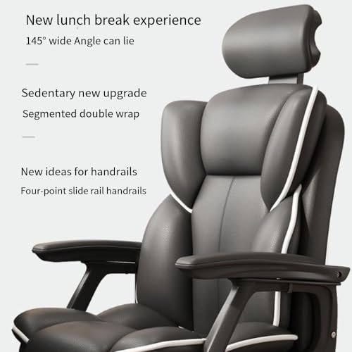 UOPYNE Executive Office Chair, Modern Soft Leather Ergonomic Computer Desk Chair Executive Home Office Boss Chair Swivel Chair, 145° Adjustable Height Durable Base Comfortable Conference Desk Chair