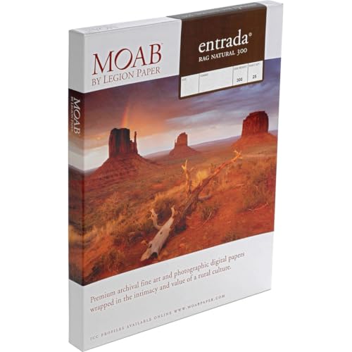 Moab Entrada Rag Fine Art 2-Side Natural Matte Inkjet Paper, 17x22", 2