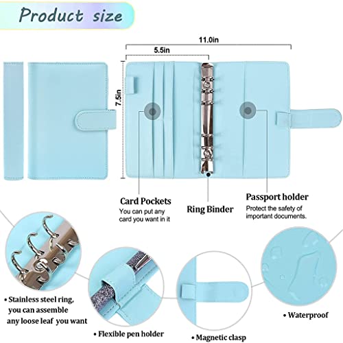 ONMYJFD 31 Pieces A6 Binder Budget Cash Envelope Planner Organizer with 12 Budget Money Envelopes,Expense Budget Sheets,4 Binder Pockets(D)