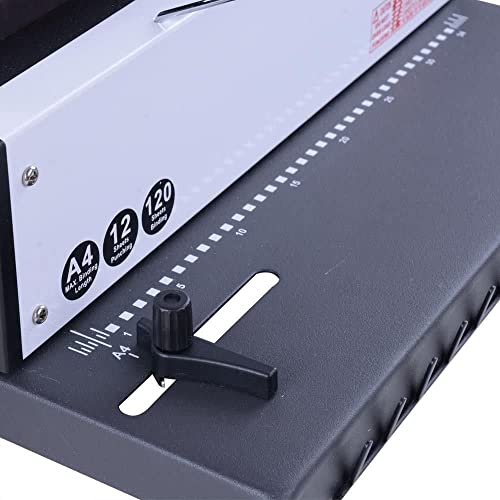 INTSUPERMAI Wire Coil 34 Holes Punching Binding Machine Binder Puncher with All Steel Structure 120 Pages / 20Lb(80g) Paper Binding Capacity 3:1 Punching Binding Machine