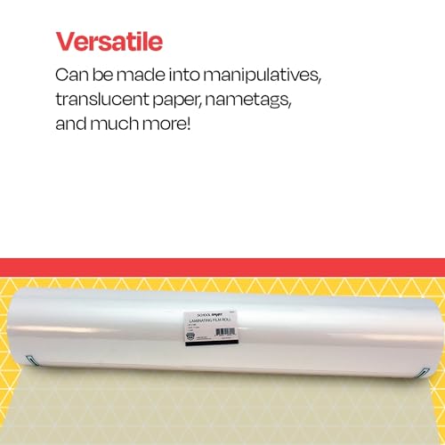 School Smart Laminating Film Roll, 25 Inches x 500 Feet, 3 Mil Thick, High Gloss