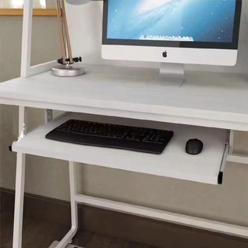 DOUKI Keyboard Tray Wooden Pull Out Keyboard Drawer Under Desk 24" Ergonomic Desk Extender Tray Sliding, Computer Keyboard Holder/Shelf for Typing (Color : White, Size : 28" x 11"(70x27cm))