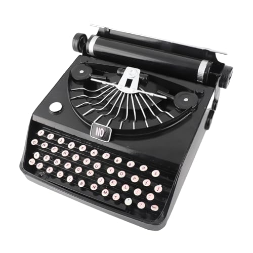 Vintage Typewriter Model, Black Retro Antique Typewriter Model Portable Handmade Props Model Classic Manual Typewriter Model for Cafe Bar Home Wine Cabinet Decor Photo Prop