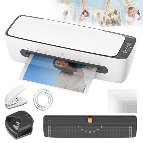 Automatic Laminator Machine with Paper Cutter, Hole Punch & Corner Rounder for Efficient Document Protection and Presentation