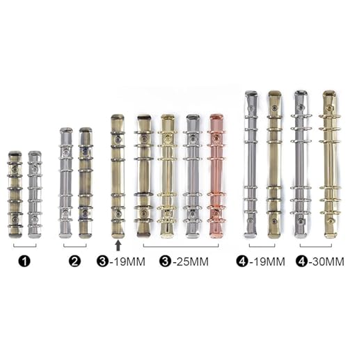 Ring binding, A5 ring binder Metal Loose Leaf Ring Binder Mechanism 8 Pieces Refillable Binding Hoops Spiral Clip A6 A7(Silver-a7-19mm)