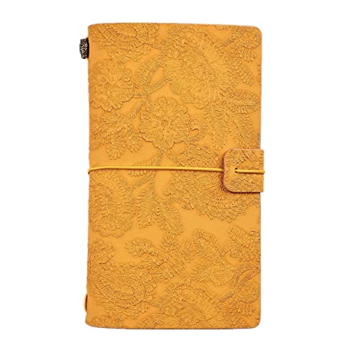 QERTYHKK A6 Refillable Planner Leather Travel Journal Notebook-Embossed Pocket Diary -Gift for Girls,Women,Mom, Daughter (192 Pages)