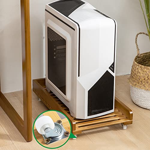 JIQHOHX CPU Holder CPU Rolling Stand, Mobile PC Holder, Computer Host Stand with Wheels Under Home Office Desk, Computer Tower Cart Computer Stand (A)