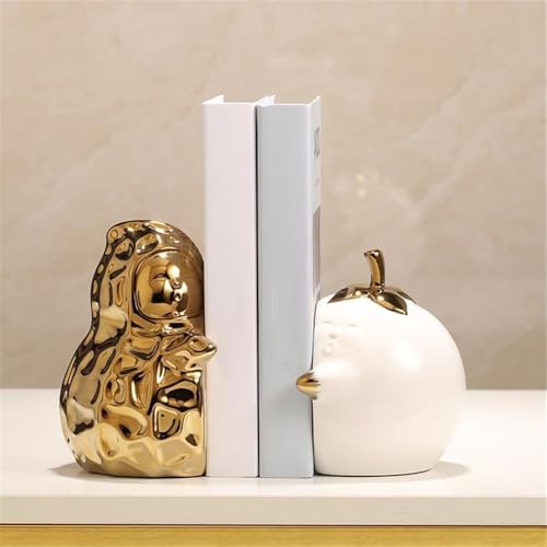 Book Organizer Decorative Bookends for Heavy Books, Statue Book Holders for Shelves or Office Desk(Silver)