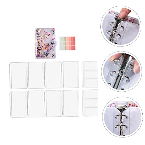 4 Sets A6 Account Bulk Notebooks Clear Zipper Pouches A6 Binders Money Binder A6 Pu Leather Binder A6 Binder Budget Planner Office Accessories Binder Notebook Pocket PVC (Assorted Color 2x2p