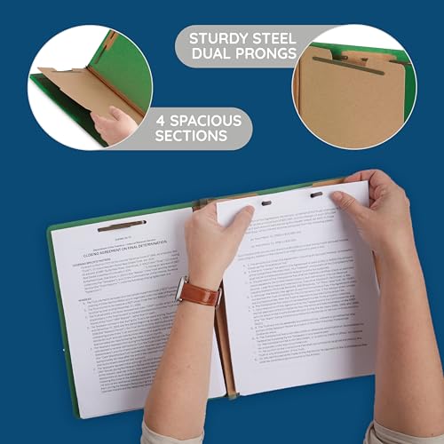 Blue Summit Supplies 10 Green Classification Folders, 1 Divider, Letter