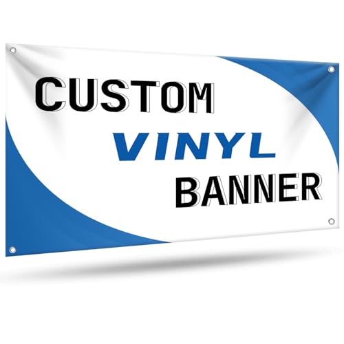 Custom Vinyl Banners and Signs Customize for Outdoor Indoor, Customize Photo Logo Text Banner Decoration Backdrop for Business Party Birthday Graduation Wedding Event (4'x12')