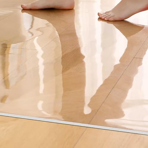 Office Chair Mat for Hard Floor 24×36in~63x84in Clear PVC Desk Chair Mat for Hard Floors Thick 0.06" Floor Mat for Rolling Chairs, Waterproof Floor Cover, Smooth Glide(44x95in)