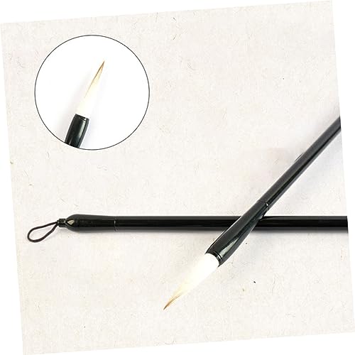 Chinese caligraphy brush, 3 Pcs Writing Brush Practical Brush Pen Ink Brush Wooden Brush Pen Calligraphy Brush Pen Chinese Calligraphy Brush Student Writing Stationary Calligraphy Pen Metal Rod(As Sho