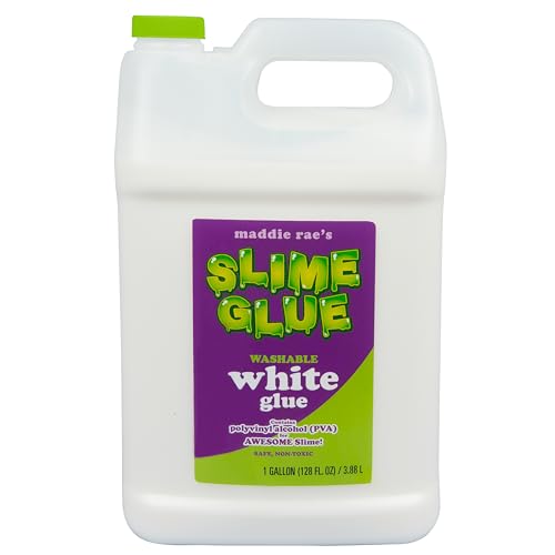Maddie Rae’s White Slime Glue 1 Gallon Jug – Non Toxic Washable All Purpose Glue for Slime Making, DIY Kids Arts & Crafts, Teachers Classroom Supplies, School Projects & Summer Camp Activities