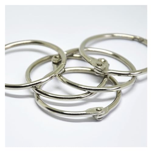 Metal Binder Rings Book Ring, Split for Bookbinding Photo Album Key Chain 15-90mm Pack of 30(90mm Silver)