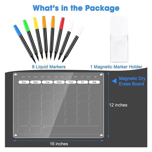 Magnetic Fridge Calendar Weekly Planner Monthly Dry Erase Board(Calendar with Weekly)