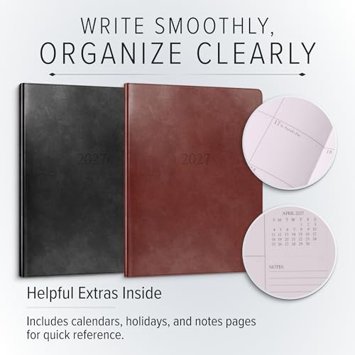 Gallery Leather Large Monthly Planner 2026-2027 Tremont Garnet