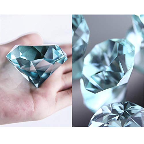 6pcs Cyan Blue Crystal Diamond Paperweight Sparking Glass Diamond Jewels Wedding Decorations Table Centerpieces Home Decor