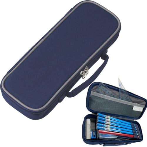 レイメイ藤井 Raymay Fujii FSB133K Pencil Case, Large Capacity, Top Liner, With Pocket, Navy
