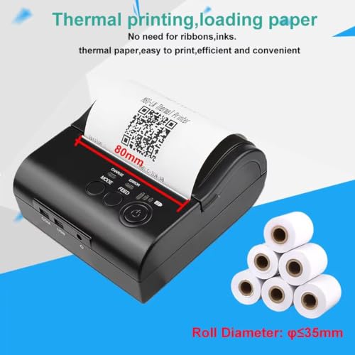 80mm bluetooth portable thermal receipt printer,only compatible with android/Windows,3 inch Ticket wireless android bill invoice printer for small business,IS NOT compatible with iphone/ipad/MAC,