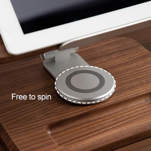 Adjustable Book Holder, Book Stand for Reading with 360° Rotating Base & Page Clips, Reading Hands Free, Keeps Books Open and Pages from Flipping, for Music Scores Recipe Tablet Laptop