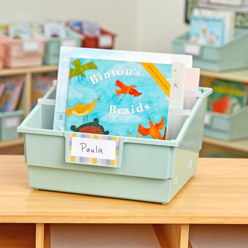 Really Good Stuff Picture Book Classroom Library Bins with Dividers, 6-Pack