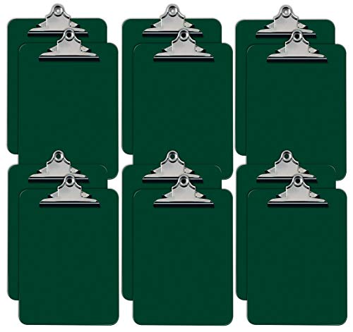 Better Office Products Green Plastic Clipboards, 12 Pack, Durable, 12.5 x 9 Inch, Standard Metal Clip, Green, Set of 12