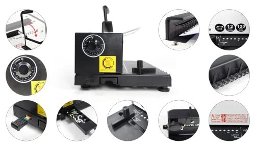 RAYSON TD1202R 3:1 Wire Binding Machine, 12-Sheet Punch, 120-Sheet Capacity
