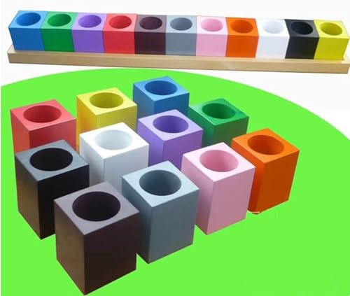 LLTCMAOYI Montessori 11-Color Square Pen Holder, Craft Supply Organizer, Classroom Storage Caddy Case