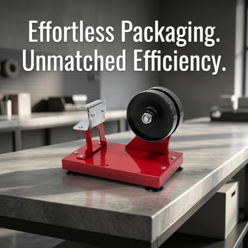 Heavy Duty Desktop Tape Dispenser, Dual‑Roller Tabletop Tape Cutter, Max 60mm Width, with Weighted Suction Base, for Warehouse Shipping Packaging Sealing