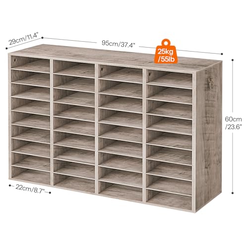 HOOBRO Wooden Literature Organizer, 36-Slot Mail Sorters, Removable Classroom Mailbox, Student Mailboxes for Classroom, Paper Storage Organizer, for Home, Office, Study, Classroom, Greige BG36WF01