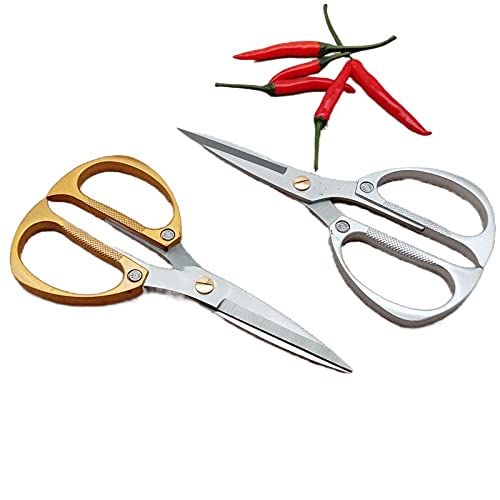 DSWMY Craft Scissors, Craft Scissors Stainless Steel Sharp Strong Sewing Household Gold Silver Shear