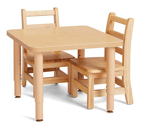 Jonti-Craft 6271JCP251 PurposePlus Table with 5912JC2 Ladderback Chairs, 24" x 24"