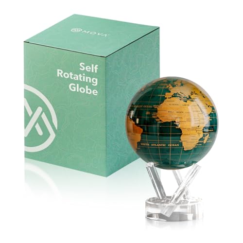 MOVA Self Rotating Globe, Emerald Green and Gold Classic (4.5")