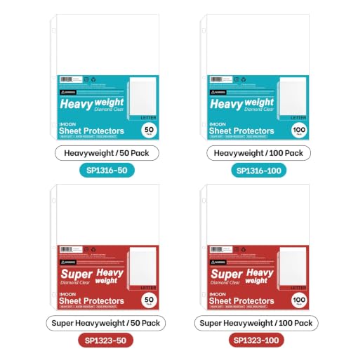 Heavyweight 3-Hole Letter Size Sheet Protectors - High Transparency Plastic Heavy Duty Sleeves for 3 Ring Binders, Archival Safe, Durable Page Protectors for Documents, 8.5x11 Inch (600 Pack)