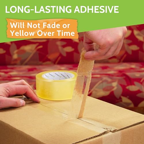 PSBM Clear Packing Tape, 72 Rolls 2.5 Mil 1.88 Inch 110 Yards Per Roll, Heavy Duty Tape for Packaging, Shipping, Moving & Sealing