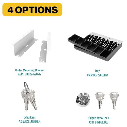HK SYSTEMS 13inch Heavy Duty Manual Push-Open Cash Drawer with 4Bill/5Coin, Removable Till, Two Medial Slots, White