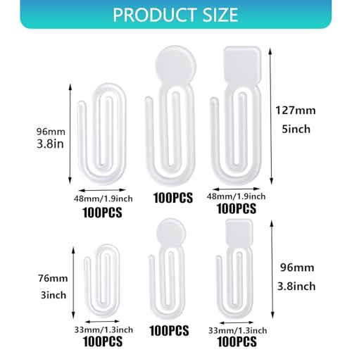 XIUBOSHI 100Pcs Colorful Acrylic Paper Clip Creative Shape Organizers Binders Clips for Documents Crafts Classroom Use
