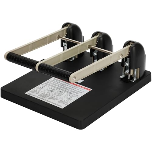 Heavy Duty 3 Hole Punch, Labor-Saving Handle, Punches up to 150 Sheets of Paper for Schools, Print Stores and Corporations, for Binders with Ergonomic